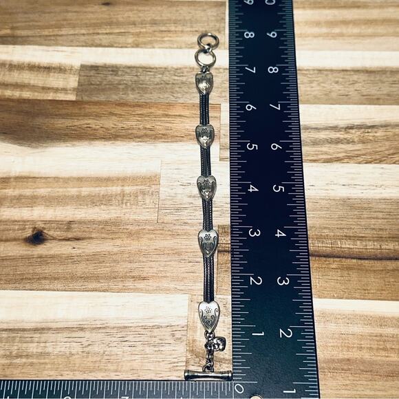 Brighton - "SPARKLING HEARTS" Elongated Heart Charm Toggle Bracelet - Picture 6 of 7